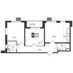Планировка 3-комнатной квартиры, 64,9 м2