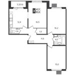 Планировка 3-комнатной квартиры, 80,6 м2