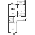 Планировка 2-комнатной квартиры, 56,3 м2