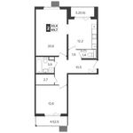 Планировка 2-комнатной квартиры, 69,7 м2