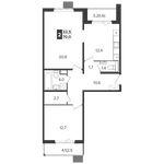 Планировка 2-комнатной квартиры, 70 м2