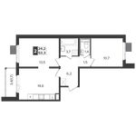 Планировка 2-комнатной квартиры, 53,3 м2