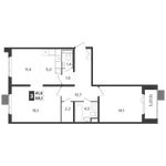 Планировка 3-комнатной квартиры, 68,1 м2