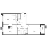Планировка 3-комнатной квартиры, 68,3 м2