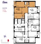 Планировка 3-комнатной квартиры, 80,4 м2