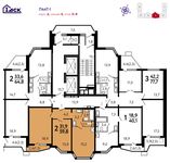 Планировка 2-комнатной квартиры, 59,7 м2