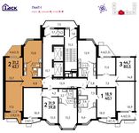 Планировка 2-комнатной квартиры, 62,1 м2