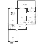 Планировка 3-комнатной квартиры, 90,3 м2
