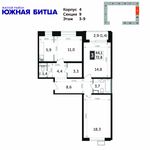 Планировка 3-комнатной квартиры, 72,8 м2