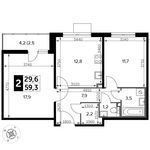 Планировка 2-комнатной квартиры, 59,3 м2