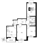 Планировка 3-комнатной квартиры, 77,7 м2