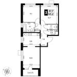 Планировка 3-комнатной квартиры, 63,2 м2
