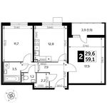 Планировка 2-комнатной квартиры, 59,1 м2