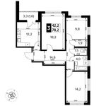Планировка 3-комнатной квартиры, 78,2 м2