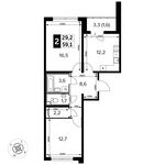 Планировка 2-комнатной квартиры, 59,1 м2