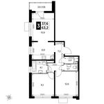 Планировка 3-комнатной квартиры, 63,2 м2