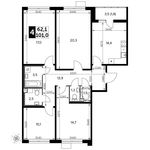 Планировка 4-комнатной квартиры, 101 м2