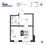Планировка квартиры студии, 25,9 м2