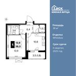 Планировка 1-комнатной квартиры, 38 м2