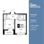 Планировка 1-комнатной квартиры, 37,4 м2