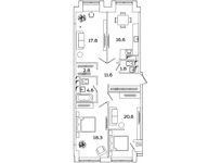Планировка 3-комнатной квартиры, 94,1 м2