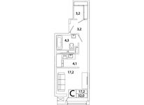 Планировка квартиры студии, 32,2 м2