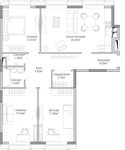 Планировка 3-комнатной квартиры, 94 м2