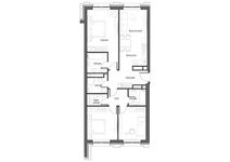 Планировка 4-комнатной квартиры, 92 м2