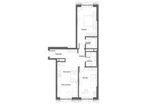 Планировка 3-комнатной квартиры, 70 м2