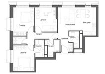 Планировка 4-комнатной квартиры, 82 м2