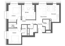 Планировка 4-комнатной квартиры, 81 м2