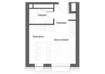 Планировка 1-комнатной квартиры, 28 м2