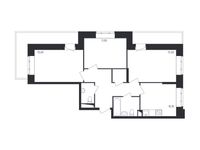 Планировка 3-комнатной квартиры, 73,4 м2