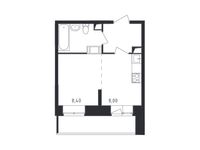 Планировка квартиры студии, 27,25 м2