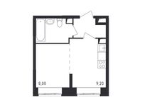 Планировка квартиры студии, 25,1 м2