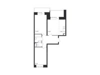 Планировка 3-комнатной квартиры, 61,95 м2