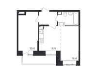 Планировка 2-комнатной квартиры, 42,75 м2