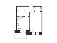 Планировка 1-комнатной квартиры, 36,8 м2