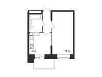 Планировка 1-комнатной квартиры, 34,8 м2
