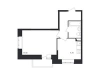 Планировка 1-комнатной квартиры, 40,4 м2