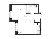 Планировка 1-комнатной квартиры, 32,5 м2
