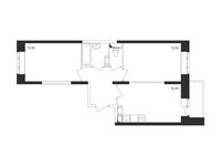 Планировка 2-комнатной квартиры, 54,5 м2