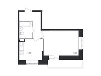 Планировка 1-комнатной квартиры, 41,4 м2