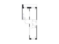 Планировка 2-комнатной квартиры, 58,15 м2