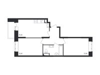 Планировка 2-комнатной квартиры, 54,8 м2