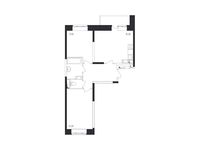 Планировка 2-комнатной квартиры, 56,3 м2