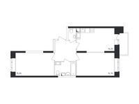 Планировка 2-комнатной квартиры, 58,5 м2