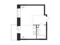 Планировка квартиры студии, 30,6 м2