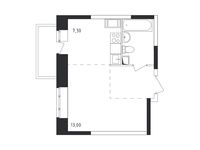 Планировка квартиры студии, 30,3 м2