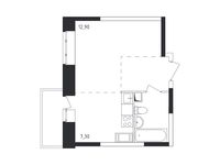 Планировка квартиры студии, 30,1 м2